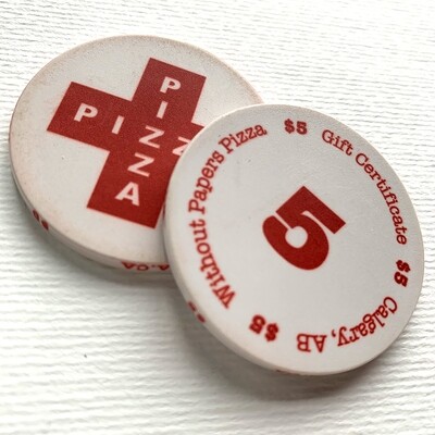 Without Papers Pizza $5 Gift Certificate Without Papers Pizza $5 Gift Certificate