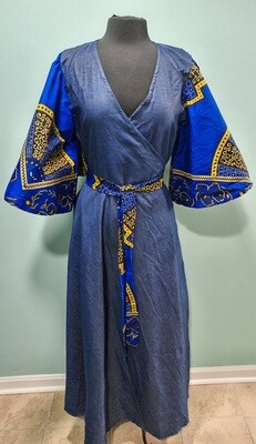 Denim Blue Dress - Wrap Dress