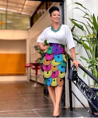 African Print Real Patchwork Skirt