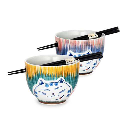 2PC BOWL SET W/CHOPS PANDA