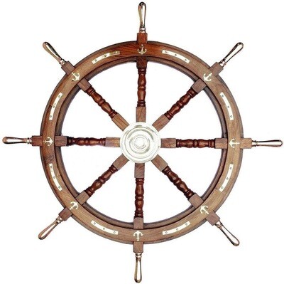 Ship Wheel With Golden Handles