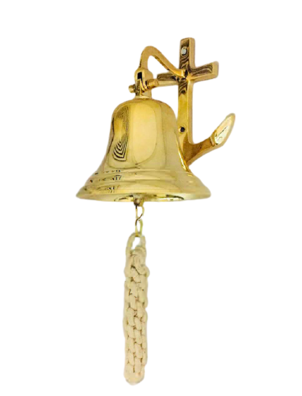 Brass Ship Bell With Anchor Cost Including  Shipping Extra Due To More Weight