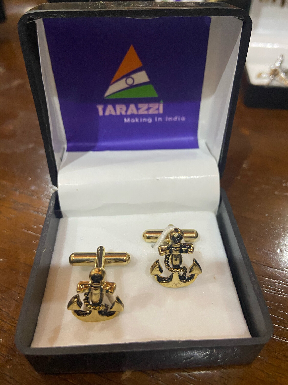 Anchor Shaped Cufflink Set Of 2