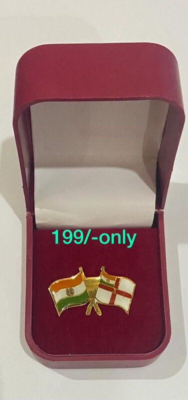 Navy &amp; India Flag Combo Lapel Pin
