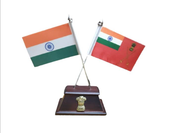 Flag Stand Sets Of Indian &amp; Army, Navy IAF Flags