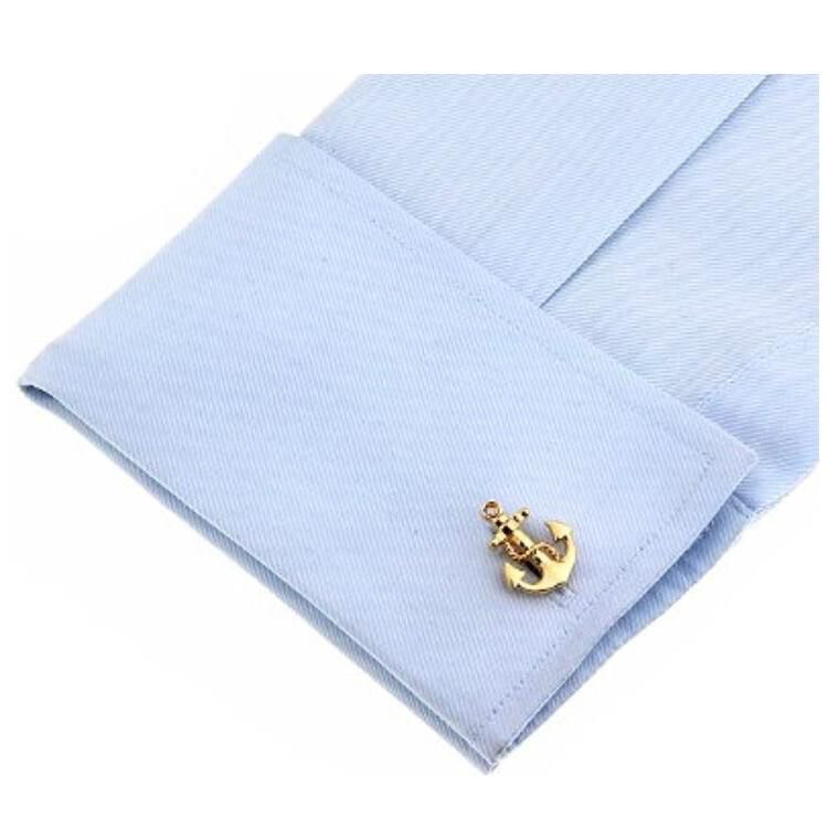 Anchor Cuff Link Set With Tie Pin