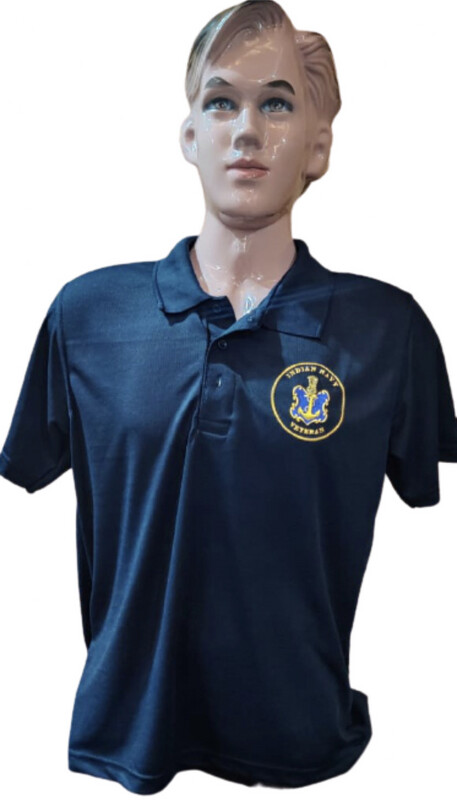 T SHIRT NAVY Veteran collar (Blue)