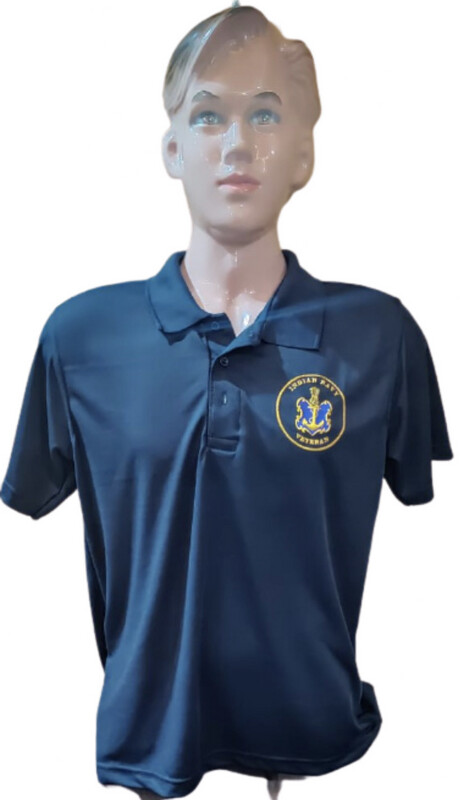 T SHIRT NAVY Veteran collar (Blue)