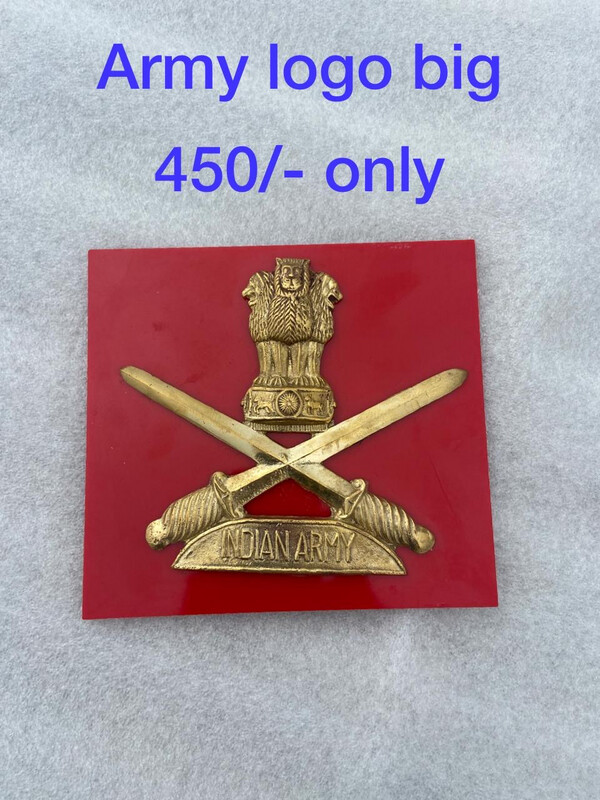 Indian Army Logo With Red Acrylic Board
