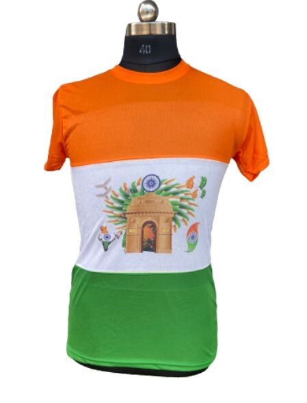 T SHIRT (Tri color) indian flag and India gate