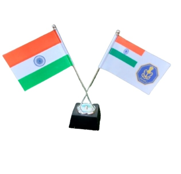 Navy Flag pair  Steel Rods Ht: 12 inches
