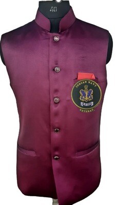 Navy half coat brown colour