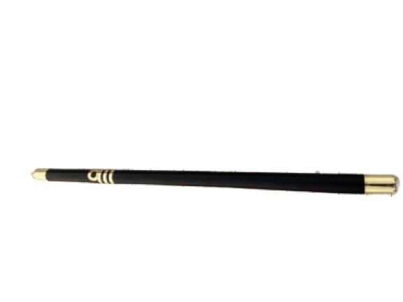 Black Solid Wooden Baton With Nelson Stripes