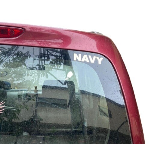 Navy Sticker In word Golden Finish