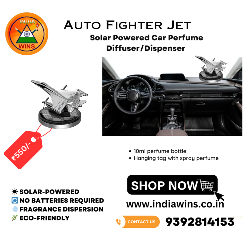 Auto Fighter Jet -Solar Powered Car Perfume Diffuser/Dispenser