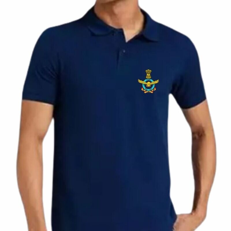 T SHIRT IAF Premium collar (Blue)