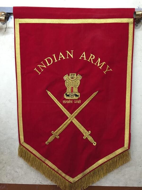 Indian Army Velvette Banner 2x4 Ft