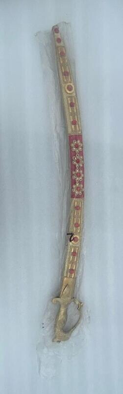 Decorative Sword Golden Upholstery With Beads