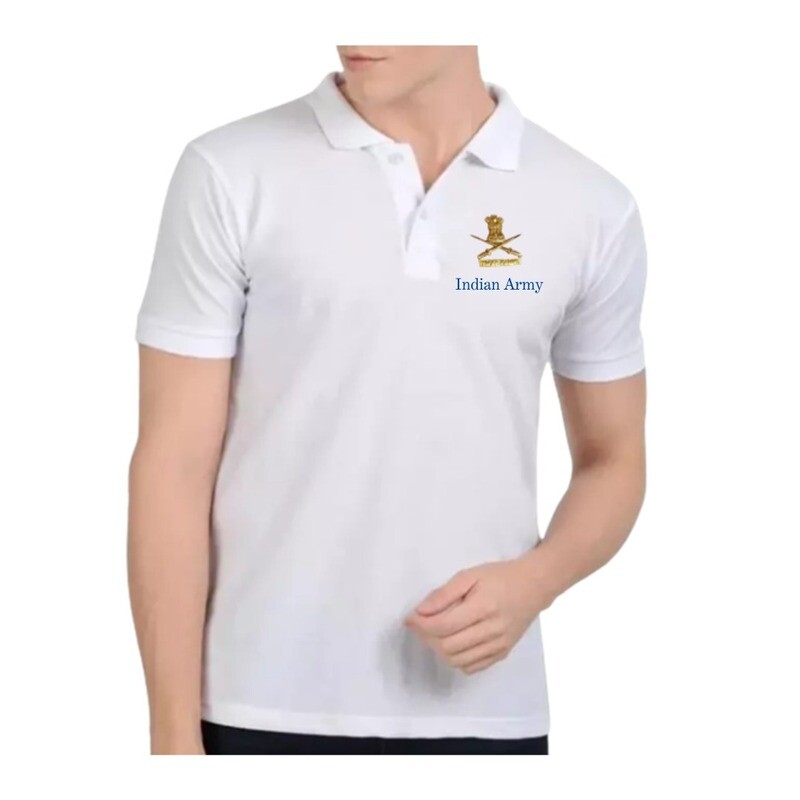 T SHIRT (Dry fit) collar (White)