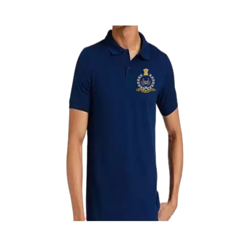 T SHIRT MEG collar (Navy Blue) pure cotton