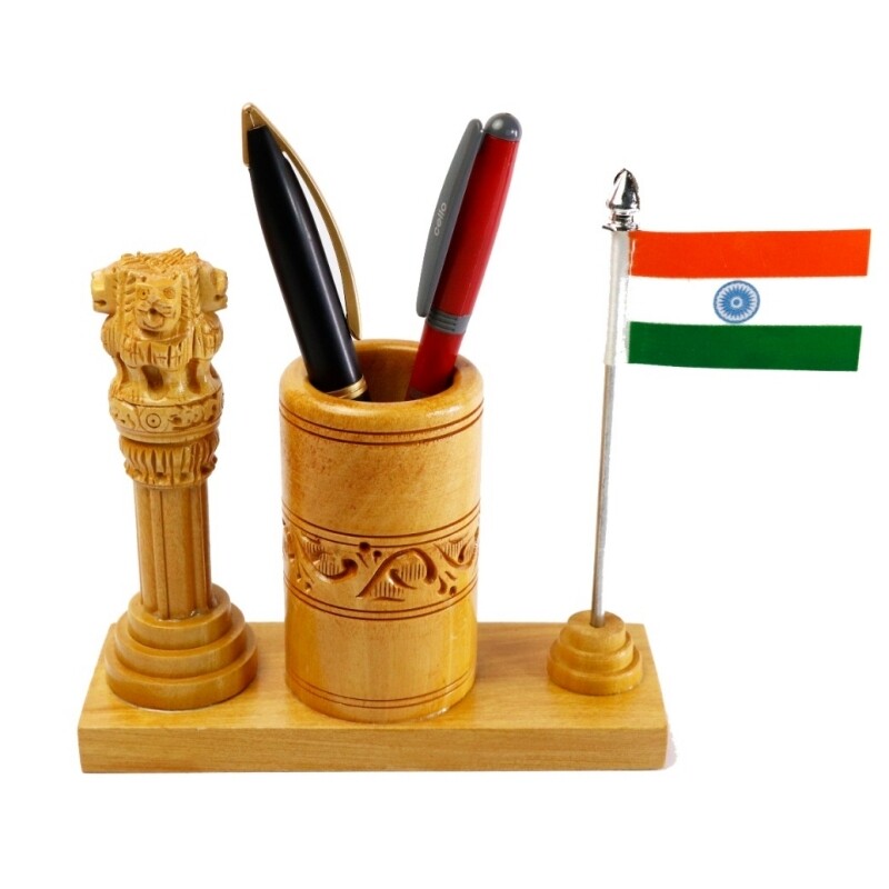 Pen stand with Ashoka stumbh