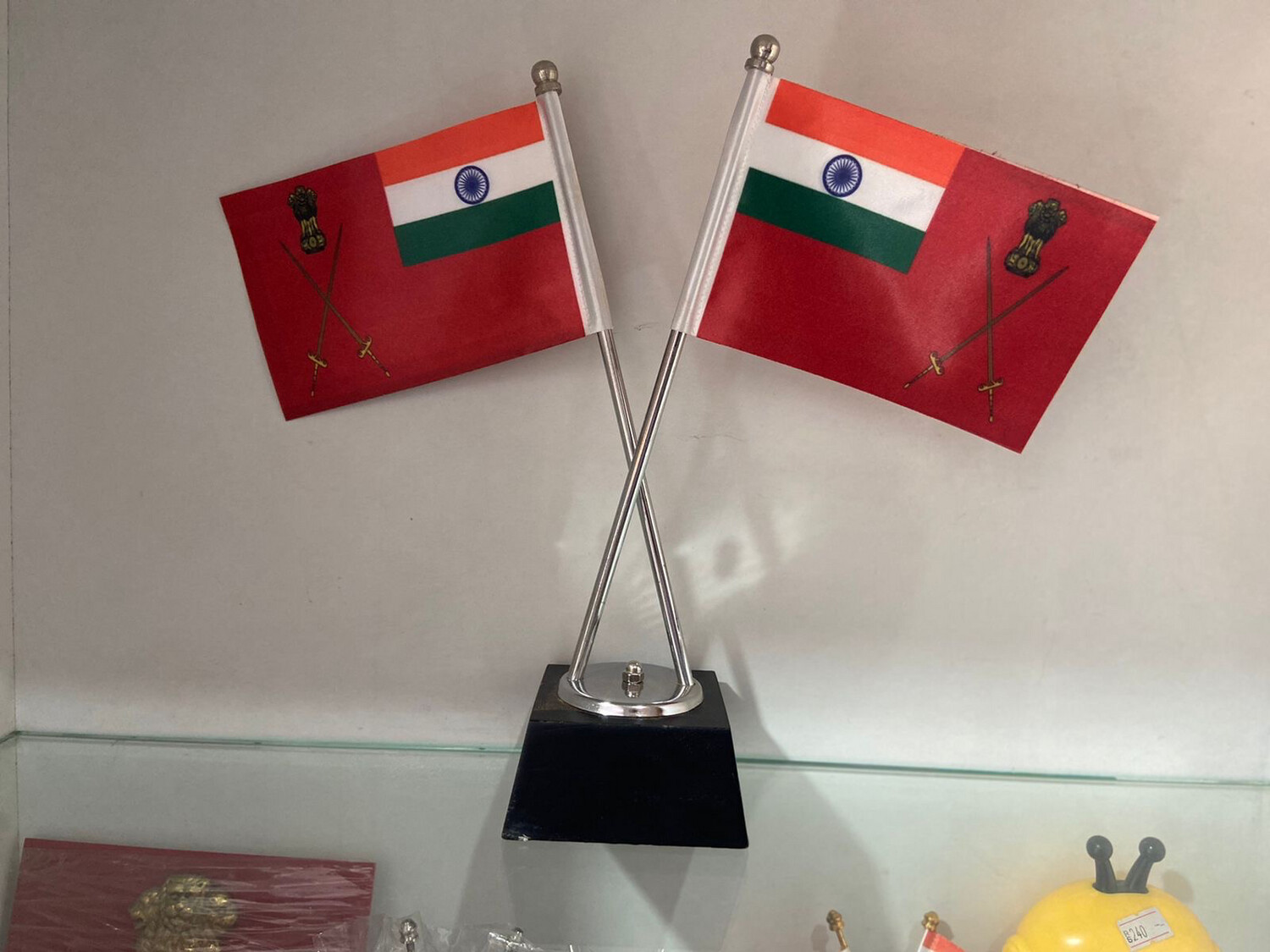 Army Flag Pair Stand 12 Inch