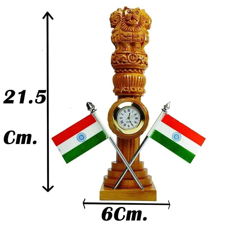 ashoka with clock and cross flags