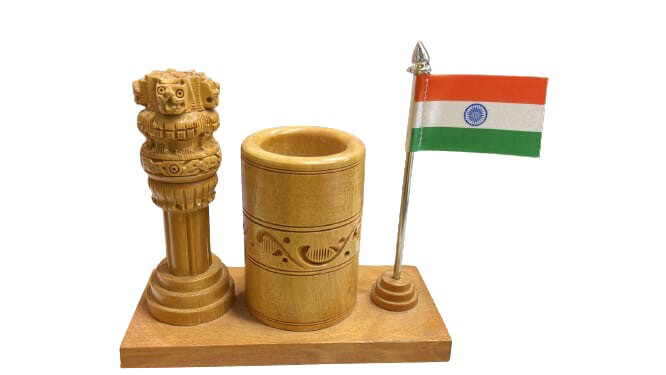 Pen stand with Ashoka stumbh