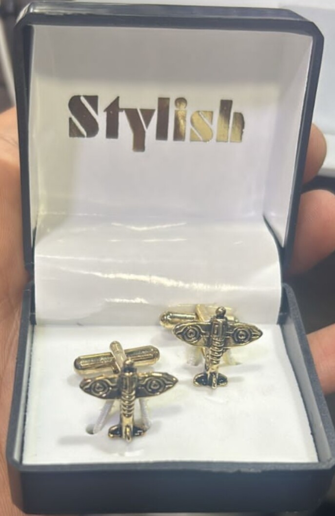 Aeroplane Cufflink set of 2 (Golden Finish)