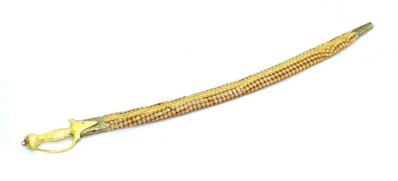 Decorative Sword Golden Upholstery With Beads