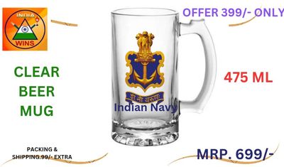 Beer mugs glass material defence logo