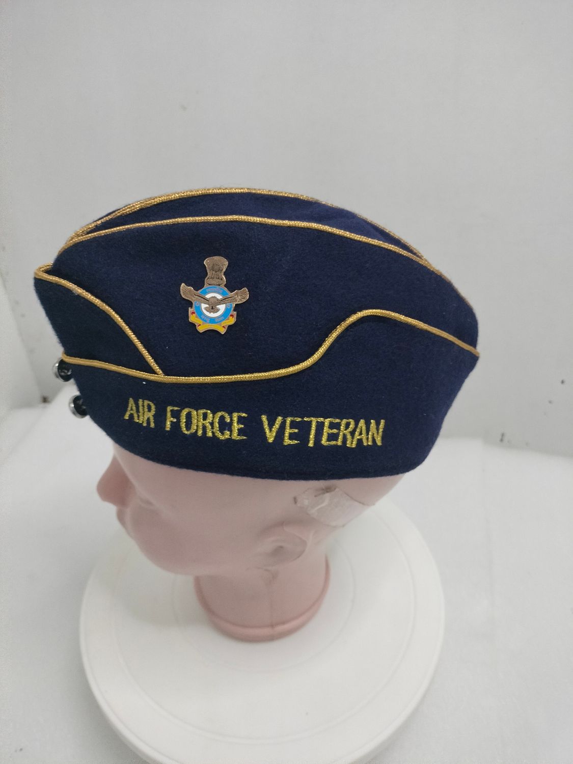 Side Mufti cap with brass IAF lapel pin