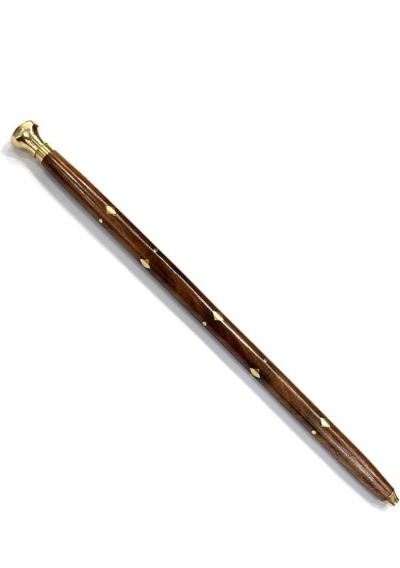 Baton with diamond cut brass head