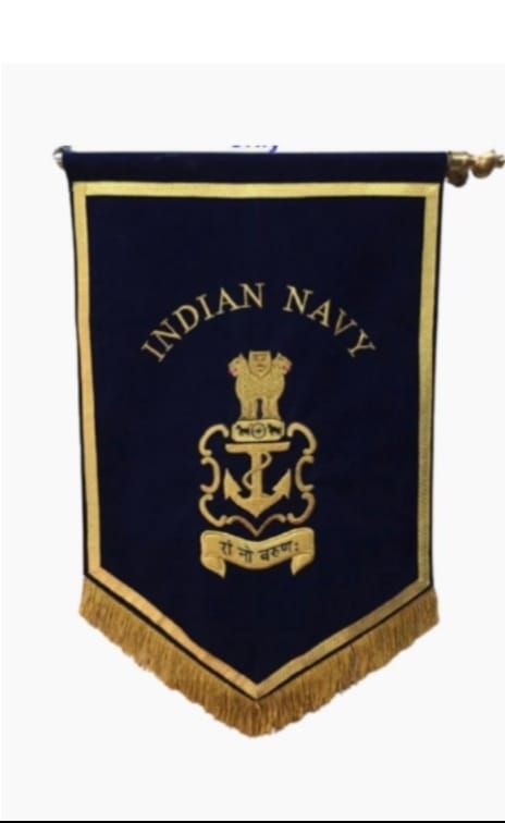 Indian Navy Velvette Banner2x4 Ft