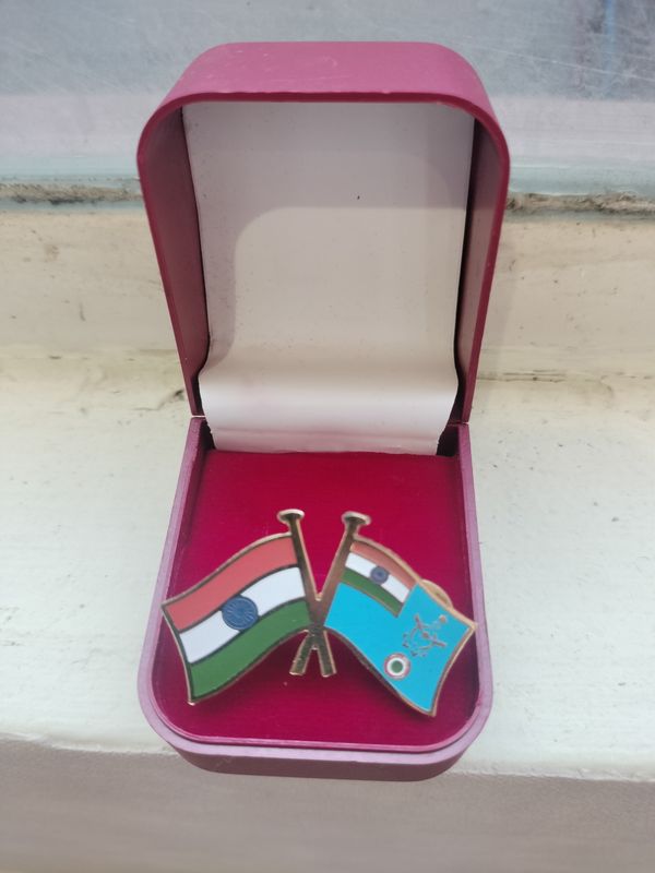 Beautiful brass Lapel Pin pair  Airforce #IAF