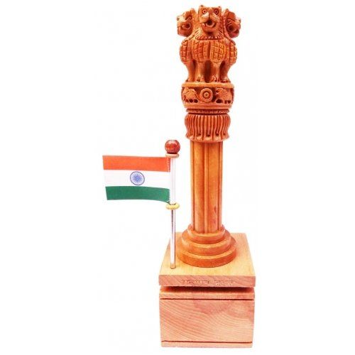 wooden ashoka stumbh with flag