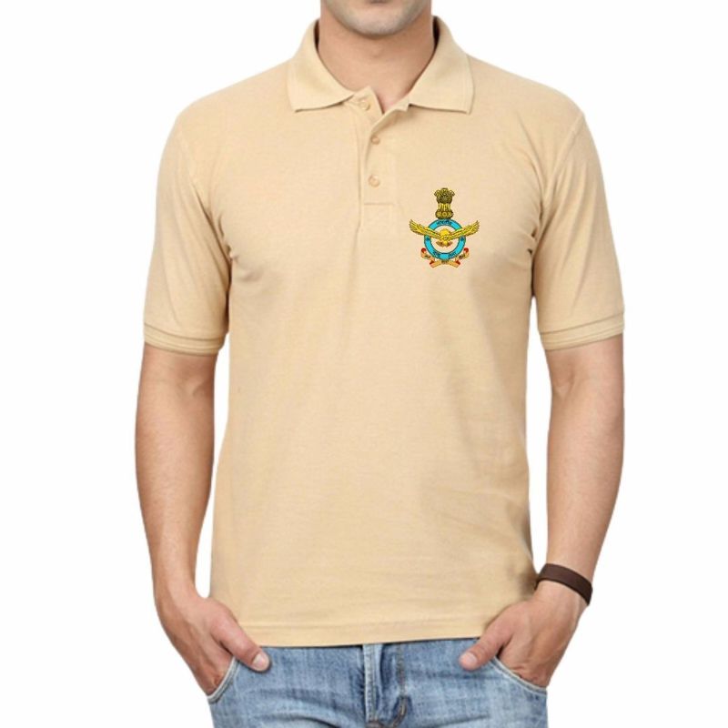 T SHIRT (Dry fit) IAF Collared (Beige)