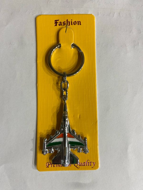 Tri Colour Aircraft Aeroplane Steel Key Chain