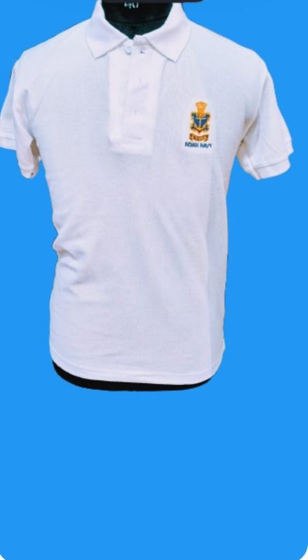 Premium white T shirt Navy pure cotton