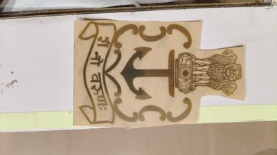 Metal Stickers Navy Golden Finish “3M Quality “—6” Size