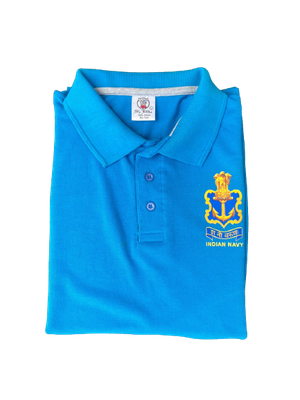 T SHIRT NAVY collar (Light Blue)