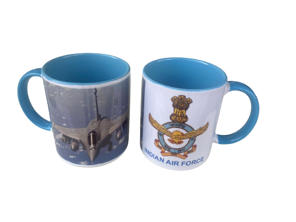IAF  #air force  coffee mug with logo and Rafale