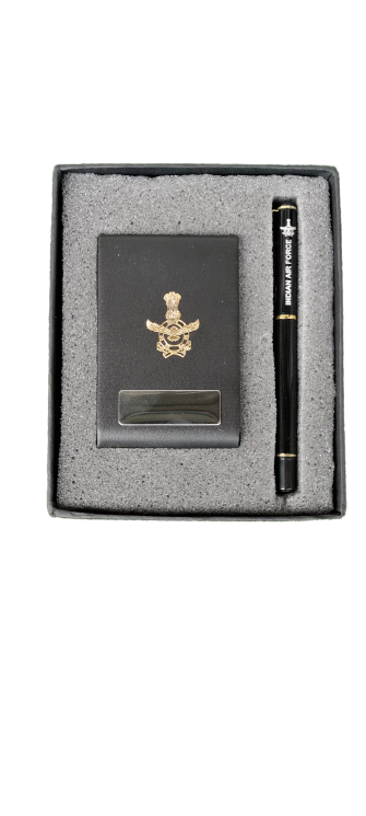 Defence magnetic Card holder with metal premium ball pen