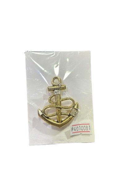 GOLDEN ANCHOR WITH STONES STUDDED