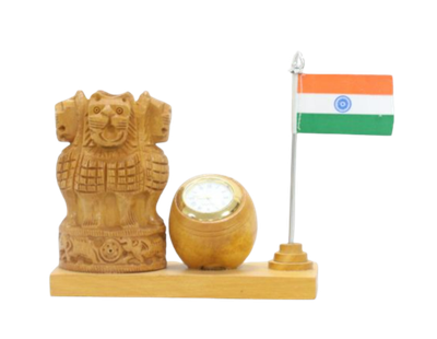 Pen stand with Ashoka stumbh &amp; flag