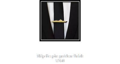 Ship tie pin golden finish