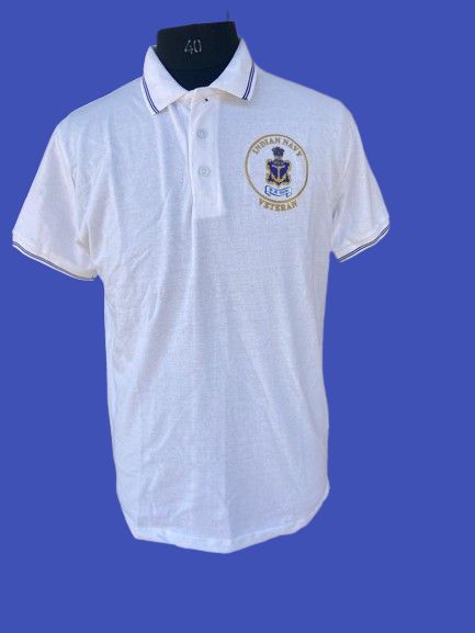 T SHIRT NAVY Premium (White) Pure Cotton (Branded)