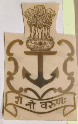 Metal Stickers Navy Golden Finish “3M Quality “—6” Size FOR DOORS/CARS/VEHICLES