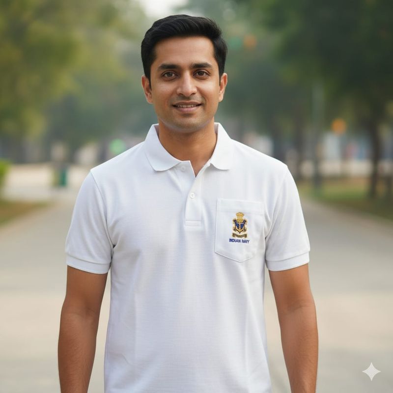 T SHIRT NAVY (White)