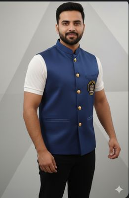 Navy half jacket waist coat bandi